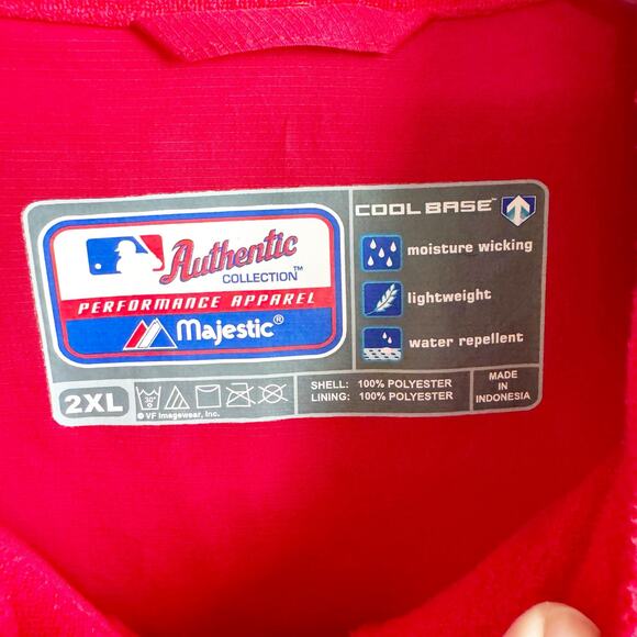 Cincinnati Reds MLB Cool Base Spring ‘08 Jacket Windbreaker Funnel Neck 2XL - Picture 7 of 13